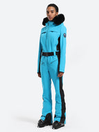 Women's Faux-Fur Slim Ski Jumpsuit One Piece Ski Suit - Gsou Snow
