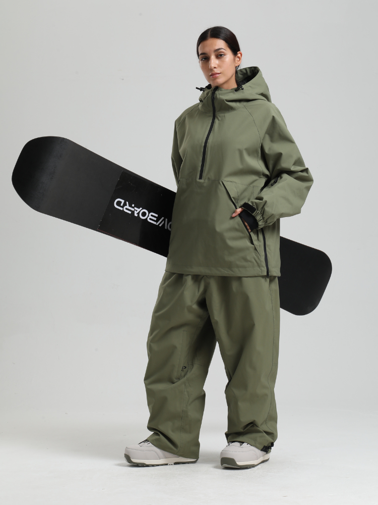 Women's Baggy Snowboard Jacket Minimalist Insulated Snow Anorak - Gsou Snow