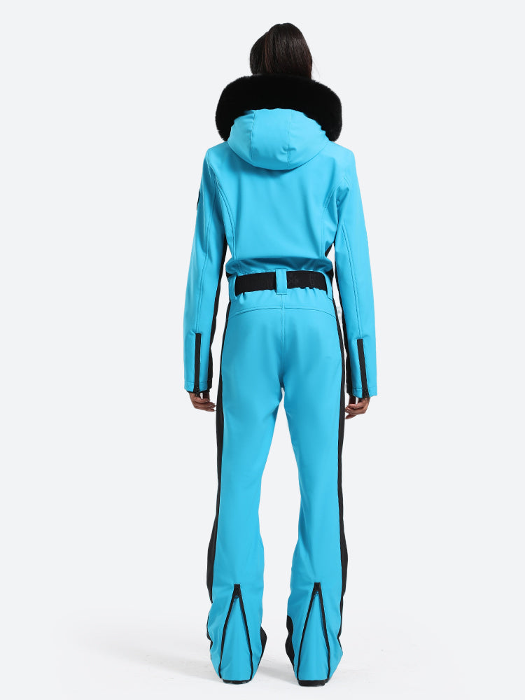 Women's Faux-Fur Slim Ski Suits - Gsou Snow