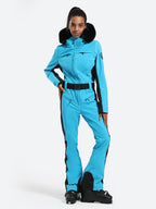 Women's Faux-Fur Slim Ski Suits - Gsou Snow