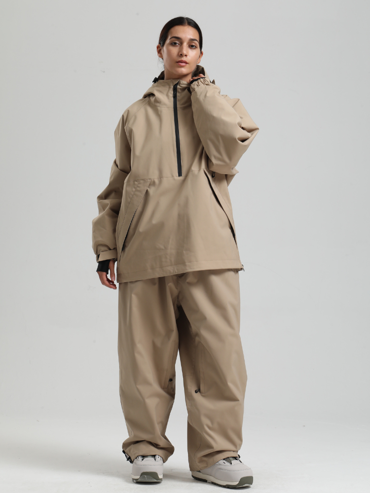 Women's Baggy Snowboard Jacket Minimalist Insulated Snow Anorak - Gsou Snow