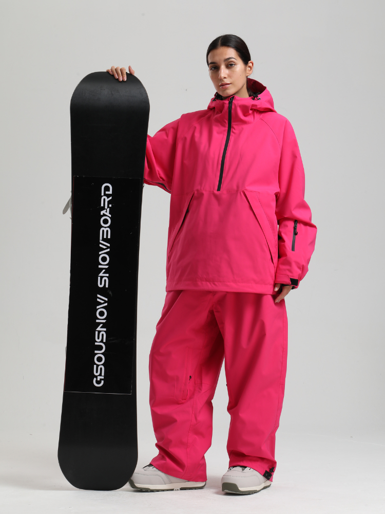 Women's Baggy Snowboard Jacket Minimalist Insulated Snow Anorak - Gsou Snow