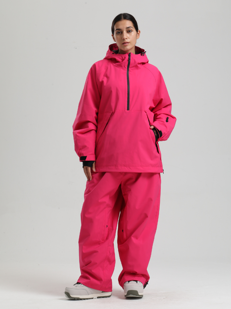 Women's Baggy Snowboard Jacket Minimalist Insulated Snow Anorak - Gsou Snow