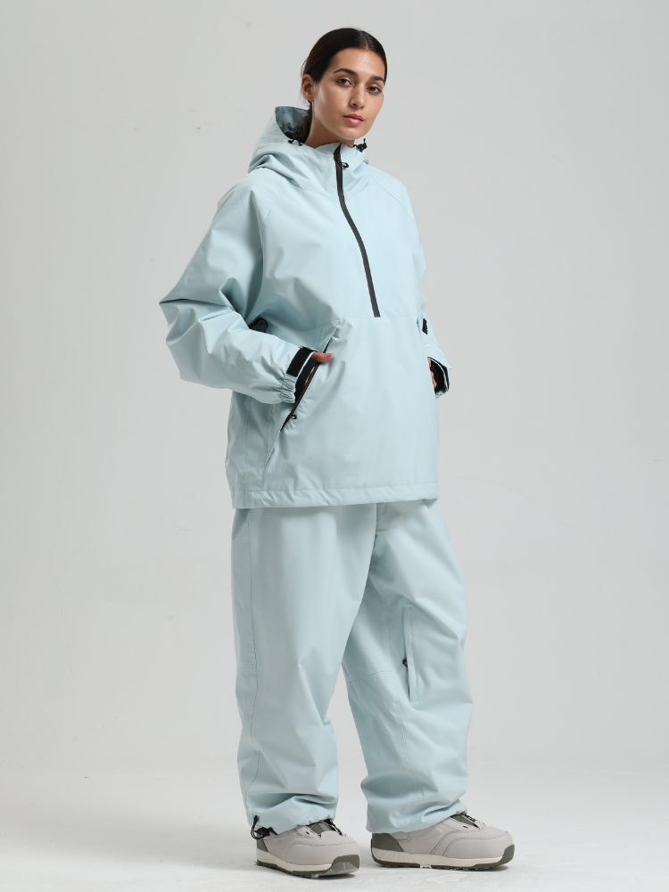 Women's Baggy Snowboard Jacket Minimalist Insulated Snow Anorak - Gsou Snow