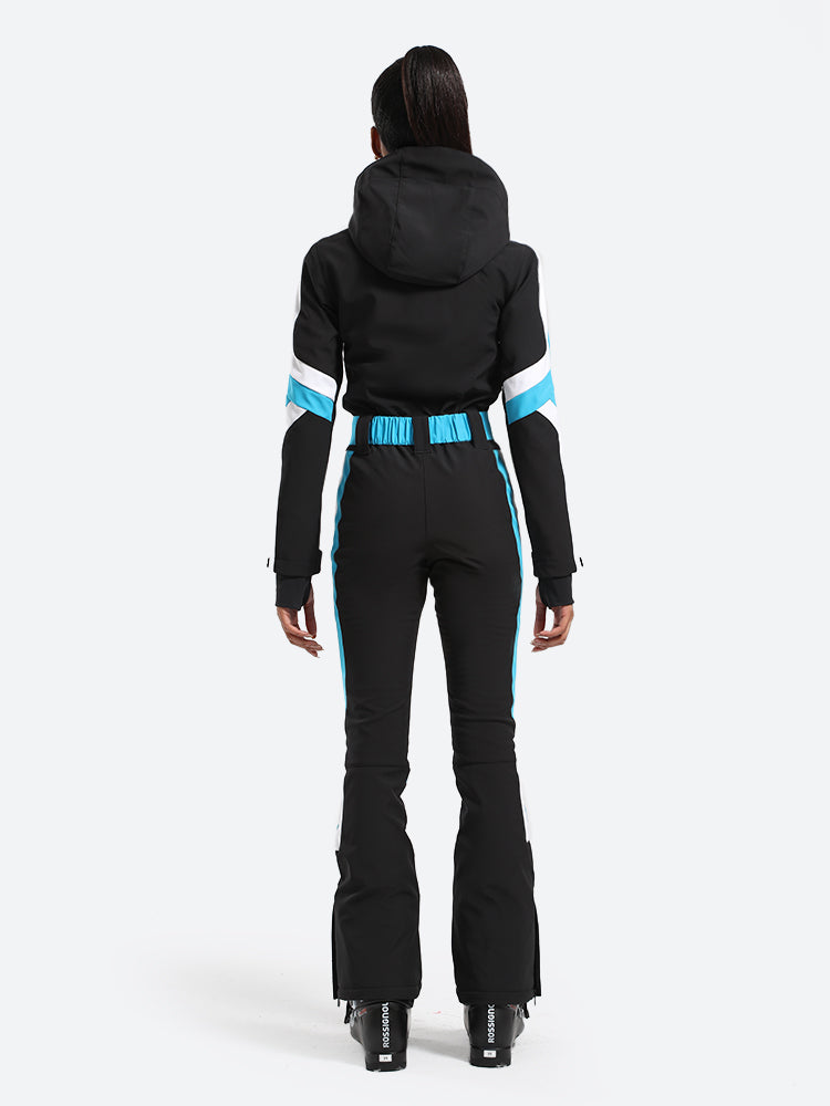 Women's Black Stylish Athleticism Ski Suit One-Piece Snowboard Suit - Gsou Snow