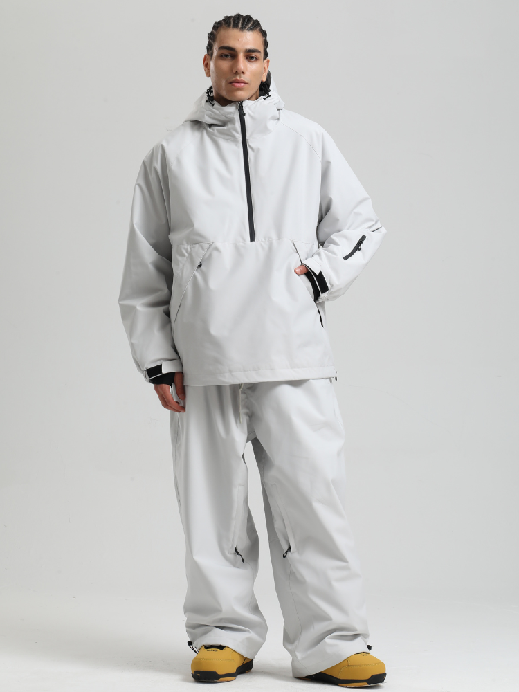 Men's  Baggy Snowboard Jacket Minimalist Insulated Snow Anorak - Gsou Snow