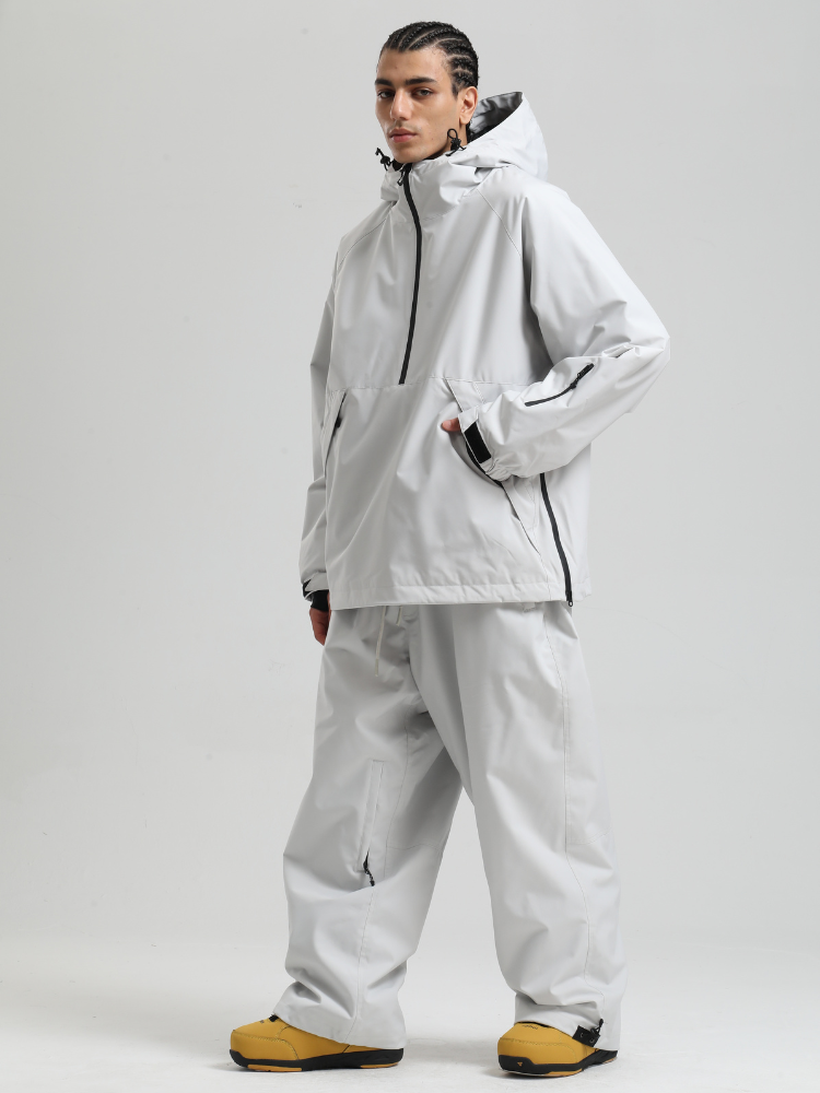 Men's  Baggy Snowboard Jacket Minimalist Insulated Snow Anorak - Gsou Snow