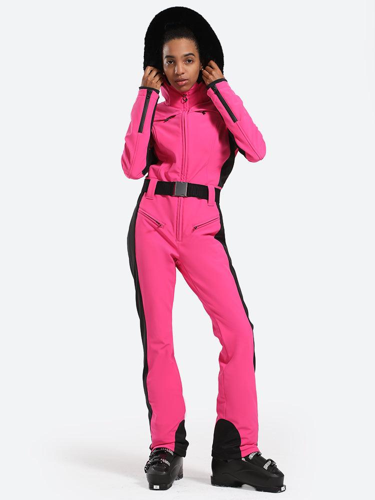 Women's Faux-Fur Slim Ski Suits - Gsou Snow