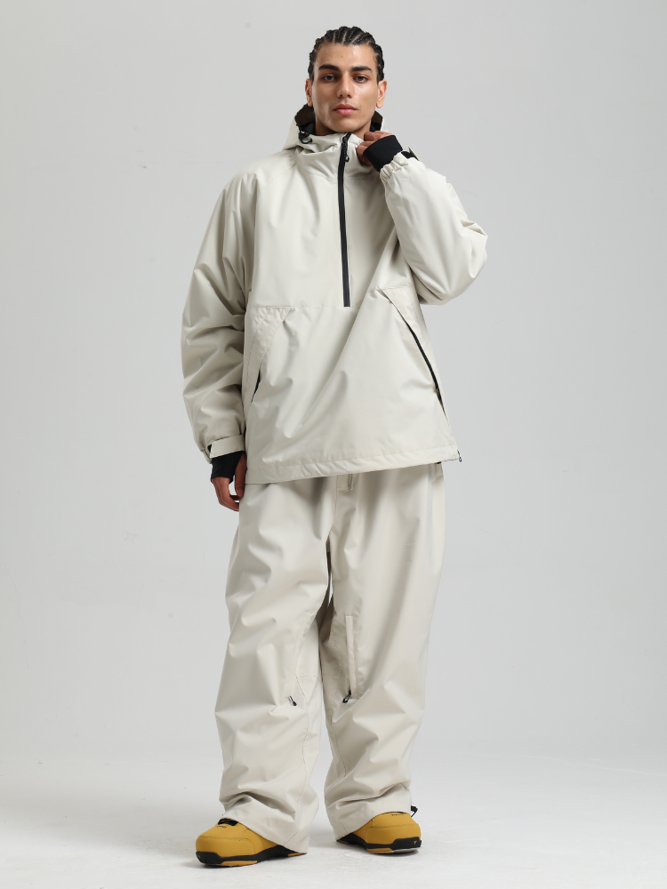 Men's  Baggy Snowboard Jacket Minimalist Insulated Snow Anorak - Gsou Snow