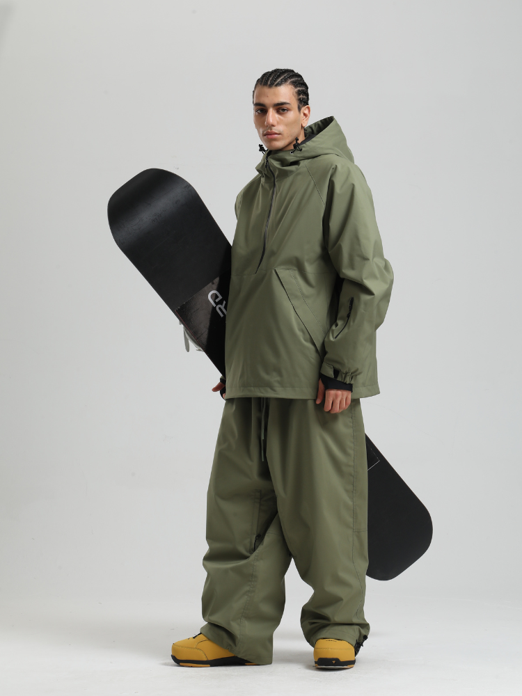 Men's  Baggy Snowboard Jacket Minimalist Insulated Snow Anorak - Gsou Snow
