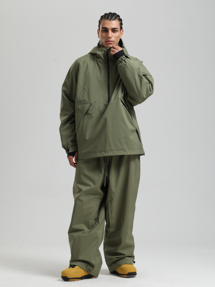Men's  Baggy Snowboard Jacket Minimalist Insulated Snow Anorak - Gsou Snow