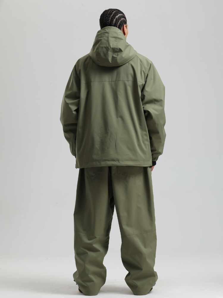 Men's  Baggy Snowboard Jacket Minimalist Insulated Snow Anorak - Gsou Snow