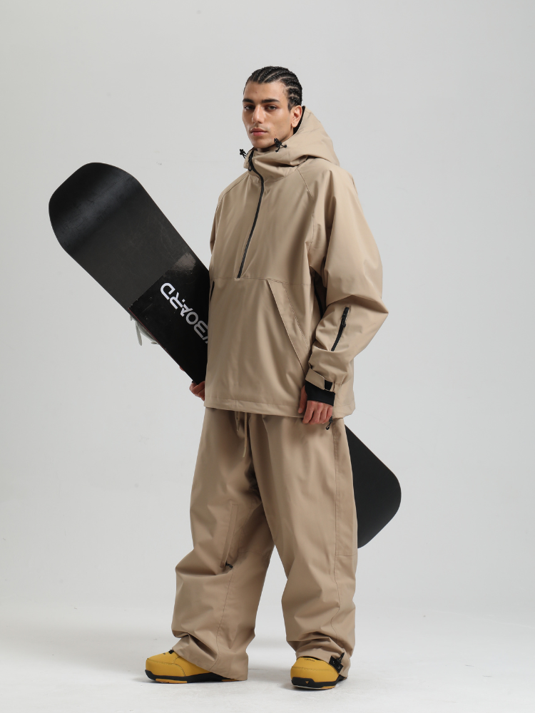 Men's  Baggy Snowboard Jacket Minimalist Insulated Snow Anorak - Gsou Snow