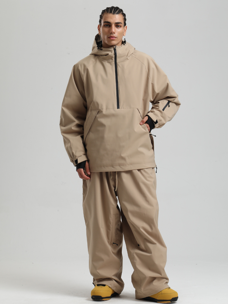Men's  Baggy Snowboard Jacket Minimalist Insulated Snow Anorak - Gsou Snow