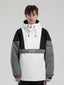 Men's White & Black Kangaroo Pocket Waterproof Snowboard Anoraks Baggy Ski Anoraks - Gsou Snow