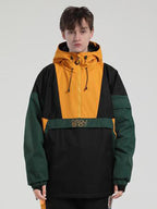 Men's Black & White Baggy Kangaroo Pocket Waterproof Ski Anorak Snowboard Anoraks
