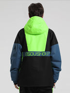 Men's White & Black Baggy Kangaroo Pocket Waterproof Ski Anorak Snowboard Anoraks