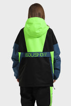 Women's White & Black Baggy Kangaroo Pocket Waterproof Ski Anorak Snowboard Anoraks