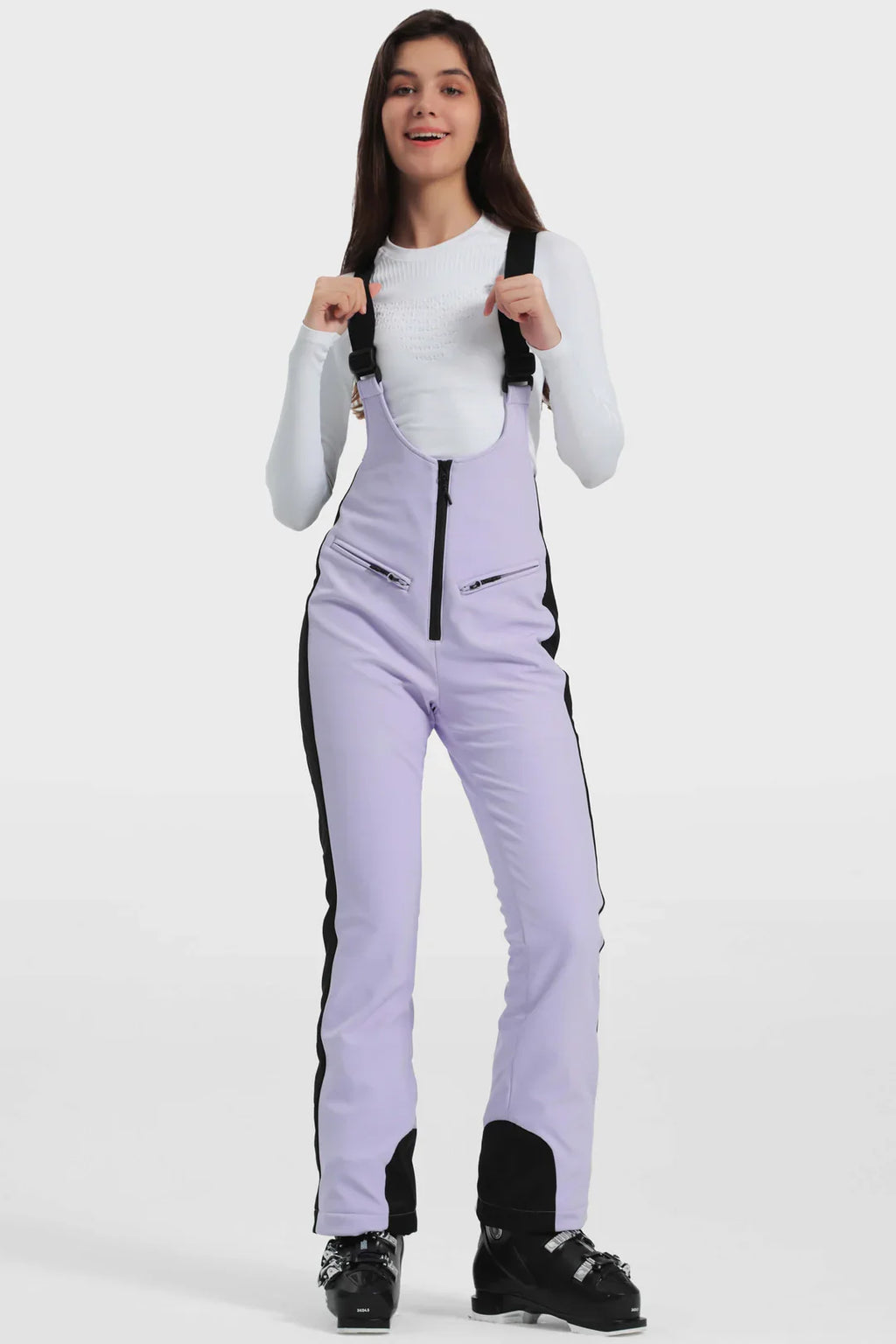Women's Ski Bibs Trendy Slim Fit Snow Bibs - Gsou Snow