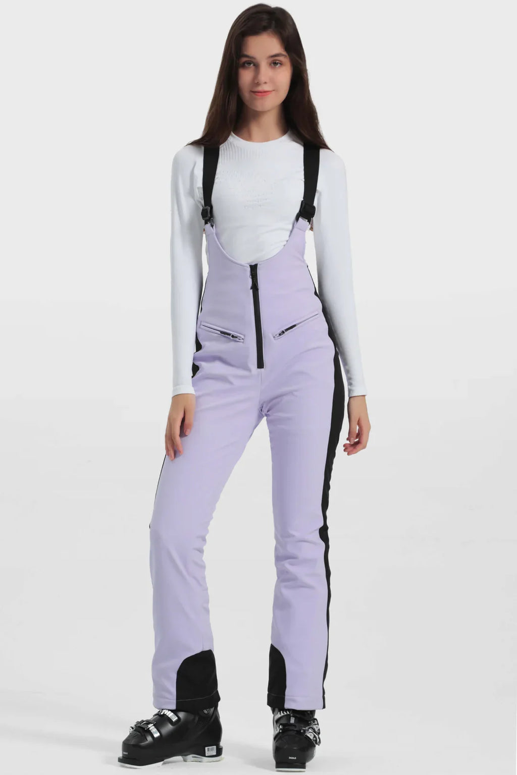 Women's Ski Bibs Trendy Slim Fit Snow Bibs - Gsou Snow