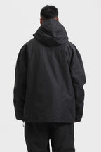 Men's Black Camo Insulated Color-Block Ski Anorak Snow Anoraks