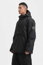 Men's Black Color-Block Snow Anoraks Insulated Ski Anoraks - Gsou Snow