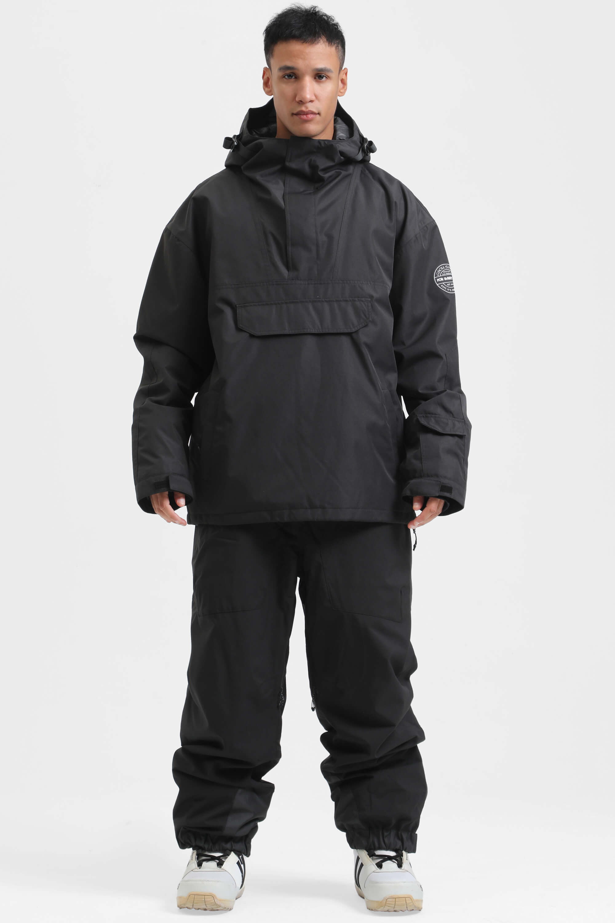 Men's Green & Blue Insulated Color-Block Ski Anorak Snow Anoraks