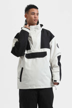 Men's Brown & Black Color-Block Snow Anoraks Insulated Ski Anoraks - Gsou Snow