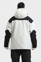 Men's Blue & Black Insulated Color-Block Ski Anorak Snow Anoraks