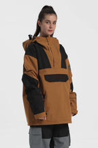 Women's Green & Blue Insulated Color-Block Ski Anorak Snow Anoraks