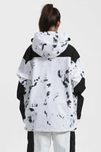 Women's Orange & Blue Color-Block Snow Anoraks Insulated Ski Anoraks - Gsou Snow