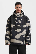 Men's Blue & Black Color-Block Snow Anoraks Insulated Ski Anoraks - Gsou Snow