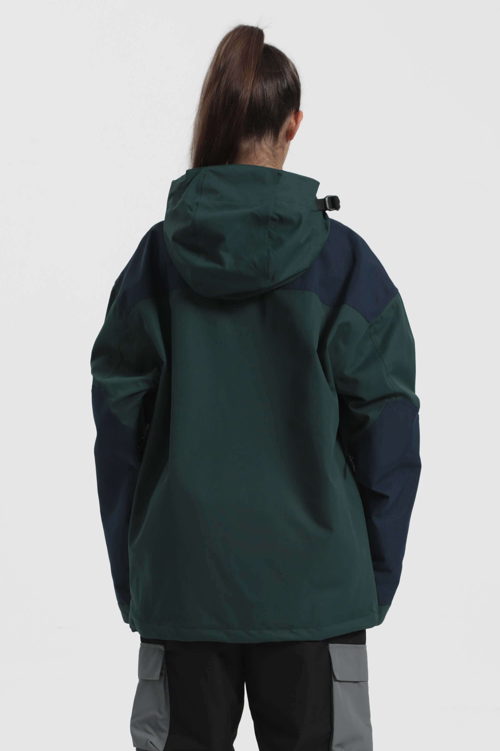 Women's Ink Dot Insulated Color-Block Ski Anorak Snow Anoraks