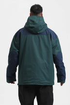 Men's Ivory & Black Insulated Color-Block Ski Anorak Snow Anoraks