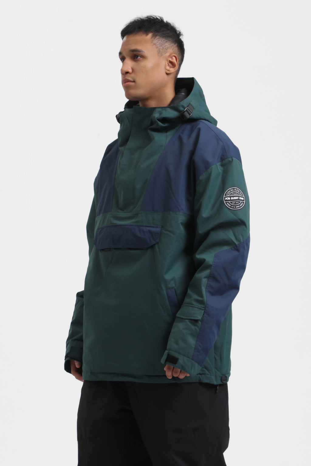 Men's Orange & Blue Color-Block Snow Anoraks Insulated Ski Anoraks - Gsou Snow