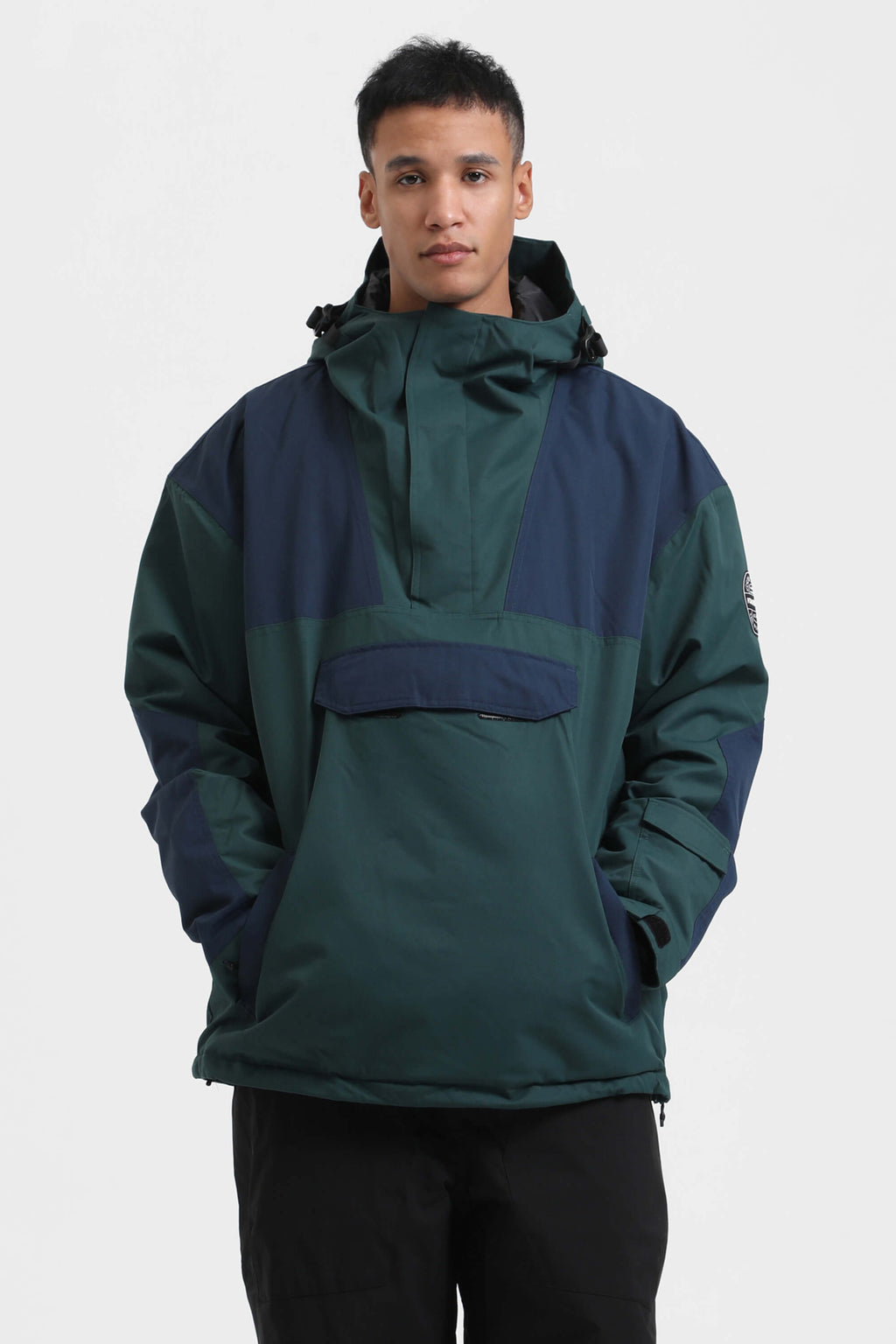 Men's Brown & Black Color-Block Snow Anoraks Insulated Ski Anoraks - Gsou Snow