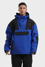 Men's Ivory & Black Insulated Color-Block Ski Anorak Snow Anoraks