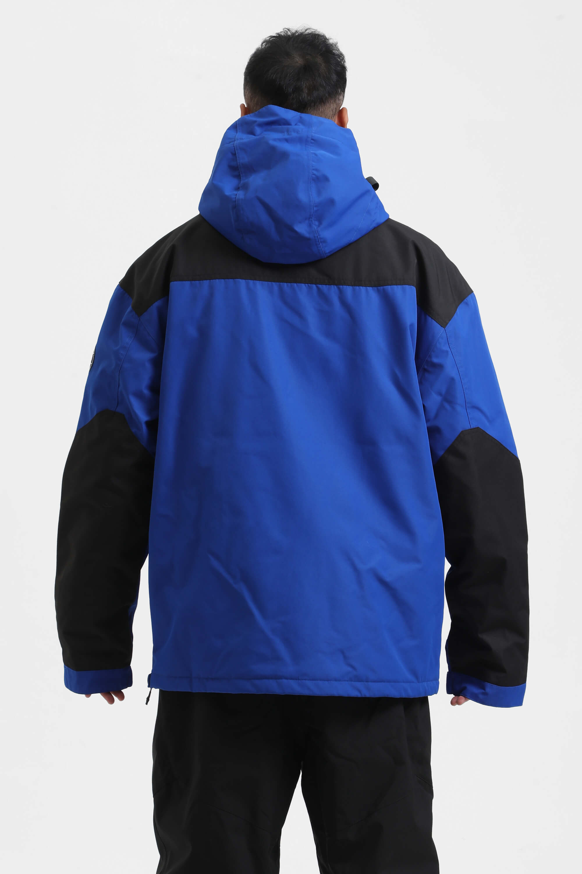 Men's Black Camo Color-Block Snow Anoraks Insulated Ski Anoraks - Gsou Snow