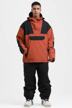 Men's Ink Dot Insulated Color-Block Ski Anorak Snow Anoraks