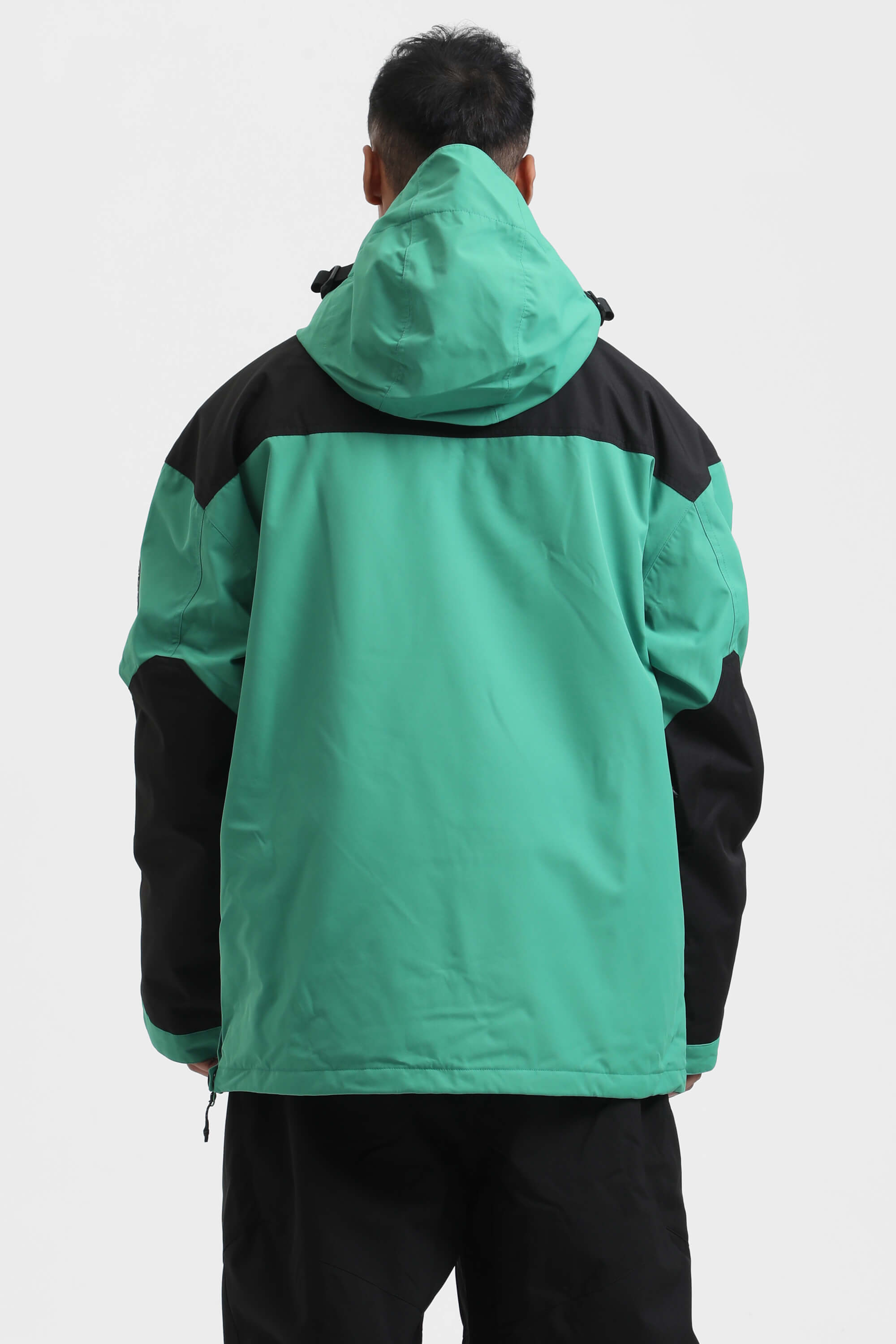 Men's Orange & Blue Insulated Color-Block Ski Anorak Snow Anoraks