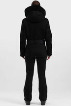 Women's Pink Full-Shirred Design One-Piece Ski Suit Snowboard Suit