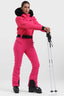 Women's Magenta Full Shirred Design Ski Suit One-Piece Snowboard Suit - Gsou Snow