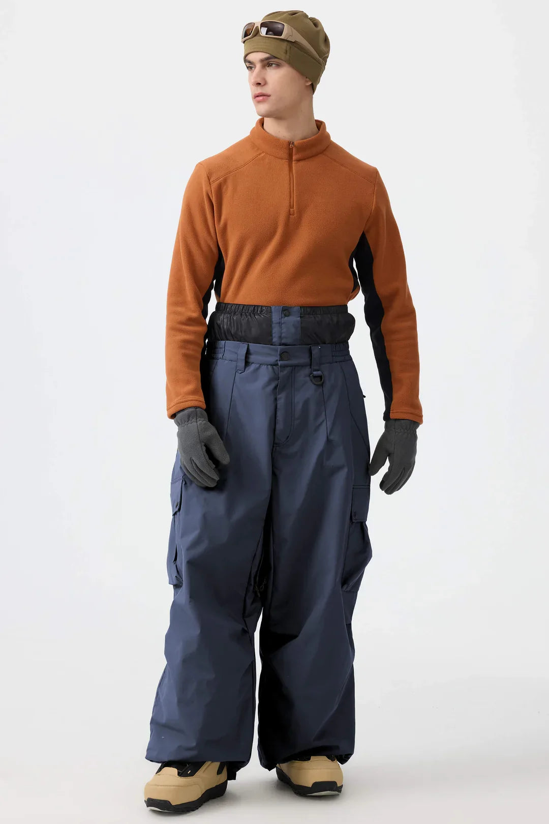 Men's Snow Pants Baggy Cargo Snowboard Pants - Gsou Snow