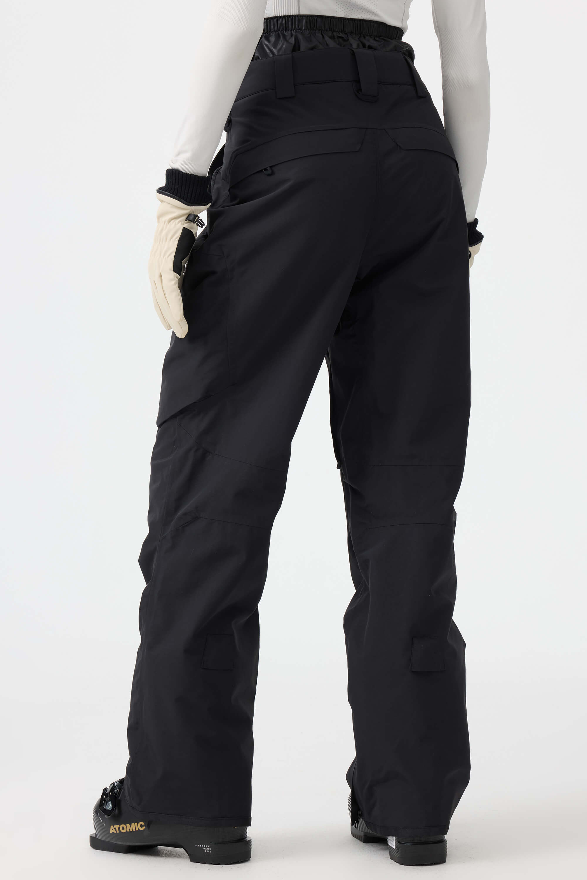 Women's Black Multi-Pocket Venting Snow Pants Baggy Ski Pants - Gsou Snow