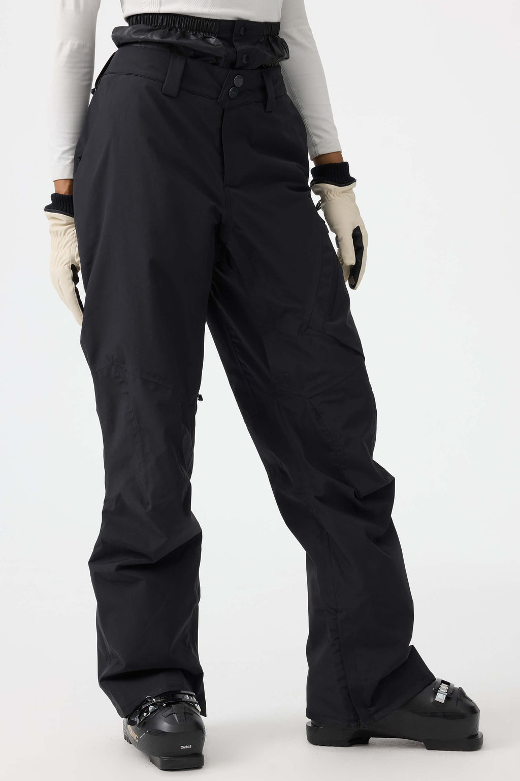 Women's Black Multi-Pocket Venting Snow Pants Baggy Ski Pants - Gsou Snow