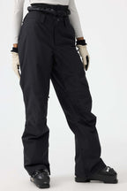 Women's Black Multi-Pocket Venting Snow Pants Baggy Ski Pants - Gsou Snow