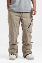 Men's Red Multi-Pocket Vented Ski Pants Baggy Snow Pants