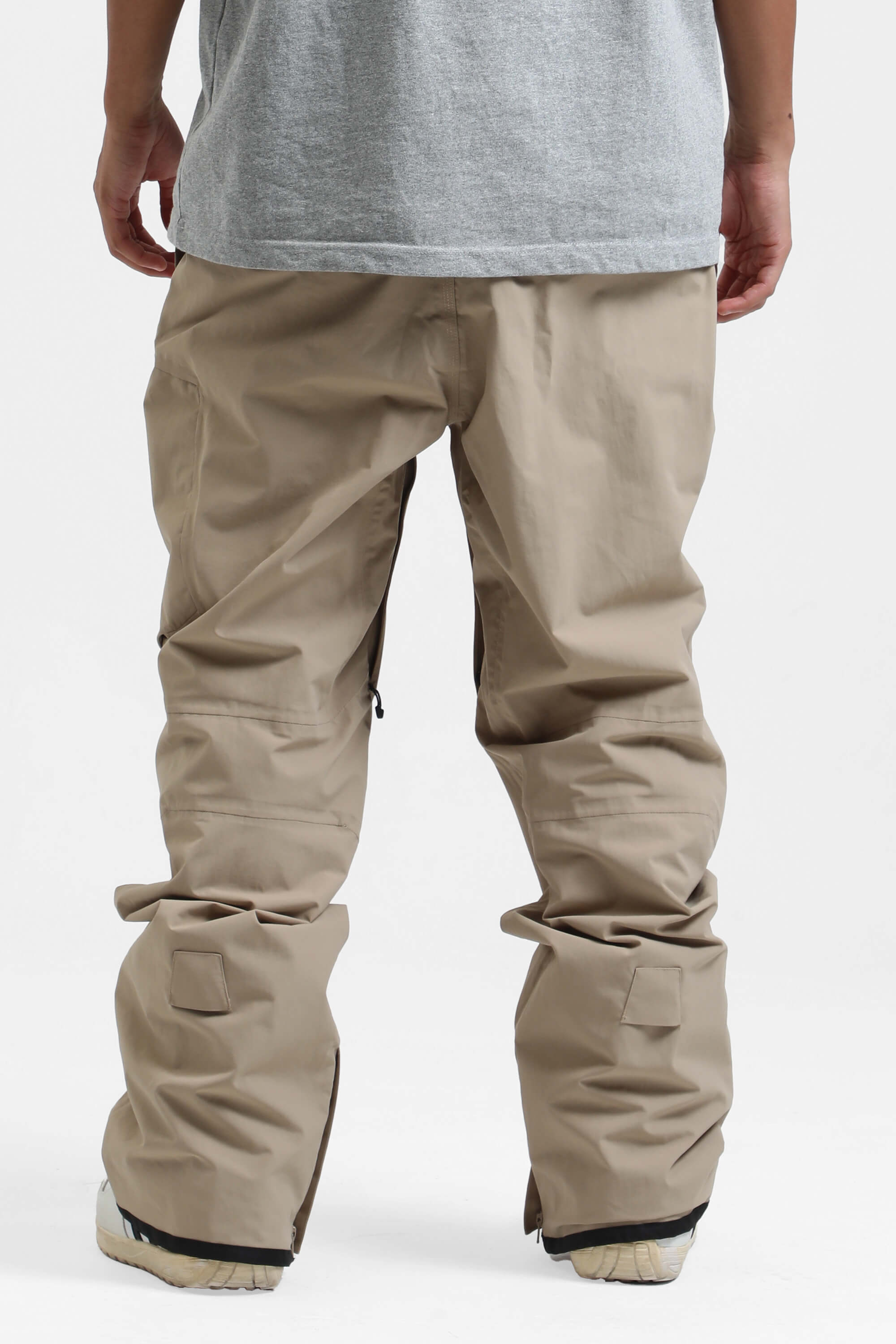 Men's Army Green Multi-Pocket Vented Ski Pants Baggy Snow Pants