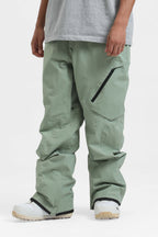 Men's Red Multi-Pocket Vented Ski Pants Baggy Snow Pants