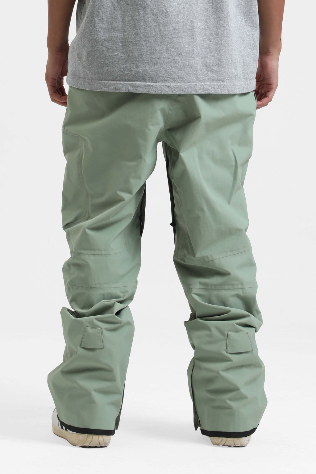 Men's Black Multi-Pocket Vented Ski Pants Baggy Snow Pants